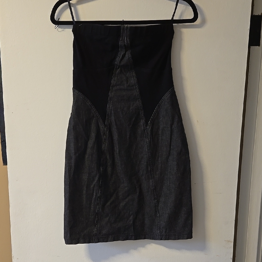 Theory Black and Gray Bodycon Skirt